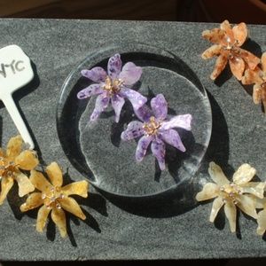 NEW Handmade Acrylic Resin‎ Orchids flower earrings